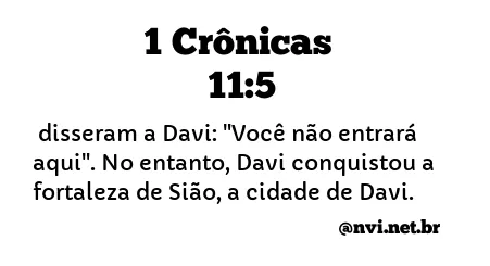 1 CRÔNICAS 11:5 NVI NOVA VERSÃO INTERNACIONAL