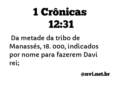 1 CRÔNICAS 12:31 NVI NOVA VERSÃO INTERNACIONAL