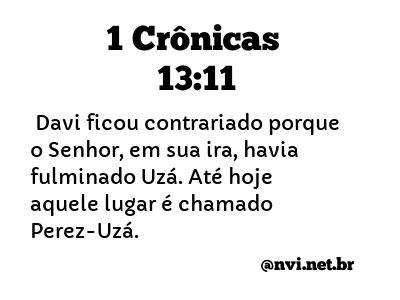 1 CRÔNICAS 13:11 NVI NOVA VERSÃO INTERNACIONAL