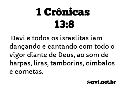 1 CRÔNICAS 13:8 NVI NOVA VERSÃO INTERNACIONAL