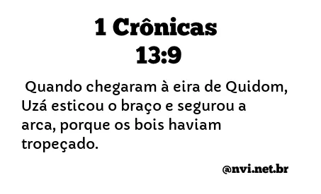 1 CRÔNICAS 13:9 NVI NOVA VERSÃO INTERNACIONAL