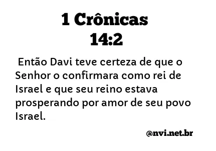 1 CRÔNICAS 14:2 NVI NOVA VERSÃO INTERNACIONAL