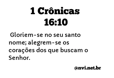 1 CRÔNICAS 16:10 NVI NOVA VERSÃO INTERNACIONAL