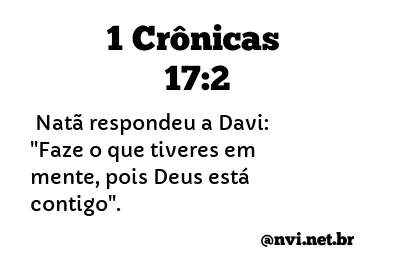 1 CRÔNICAS 17:2 NVI NOVA VERSÃO INTERNACIONAL