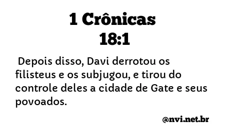 1 CRÔNICAS 18:1 NVI NOVA VERSÃO INTERNACIONAL