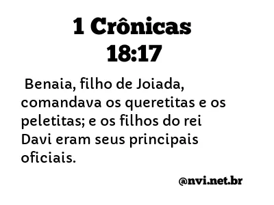 1 CRÔNICAS 18:17 NVI NOVA VERSÃO INTERNACIONAL