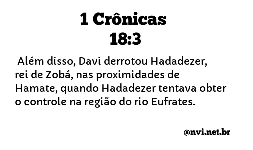 1 CRÔNICAS 18:3 NVI NOVA VERSÃO INTERNACIONAL