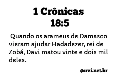 1 CRÔNICAS 18:5 NVI NOVA VERSÃO INTERNACIONAL