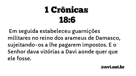 1 CRÔNICAS 18:6 NVI NOVA VERSÃO INTERNACIONAL