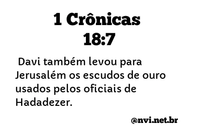 1 CRÔNICAS 18:7 NVI NOVA VERSÃO INTERNACIONAL