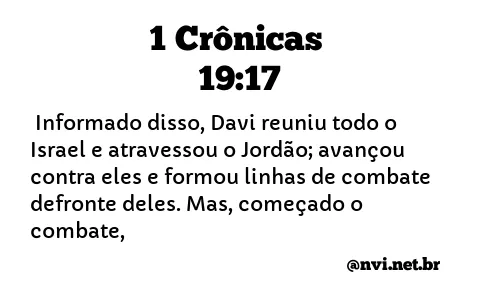 1 CRÔNICAS 19:17 NVI NOVA VERSÃO INTERNACIONAL