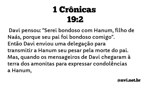 1 CRÔNICAS 19:2 NVI NOVA VERSÃO INTERNACIONAL