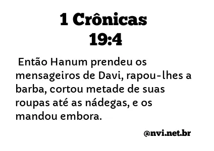 1 CRÔNICAS 19:4 NVI NOVA VERSÃO INTERNACIONAL