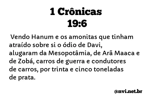 1 CRÔNICAS 19:6 NVI NOVA VERSÃO INTERNACIONAL