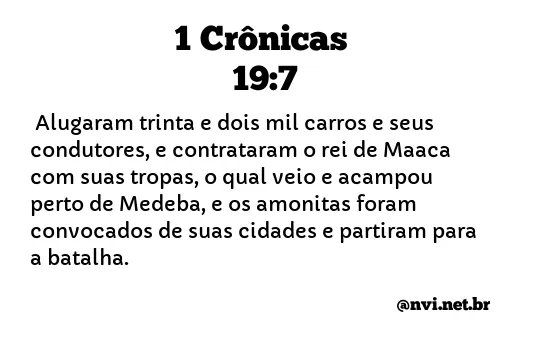 1 CRÔNICAS 19:7 NVI NOVA VERSÃO INTERNACIONAL