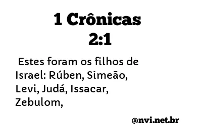 1 CRÔNICAS 2:1 NVI NOVA VERSÃO INTERNACIONAL