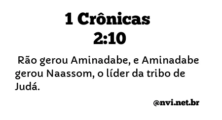 1 CRÔNICAS 2:10 NVI NOVA VERSÃO INTERNACIONAL