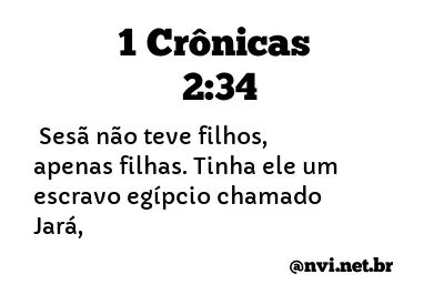 1 CRÔNICAS 2:34 NVI NOVA VERSÃO INTERNACIONAL