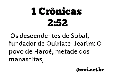 1 CRÔNICAS 2:52 NVI NOVA VERSÃO INTERNACIONAL