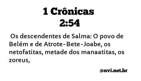 1 CRÔNICAS 2:54 NVI NOVA VERSÃO INTERNACIONAL