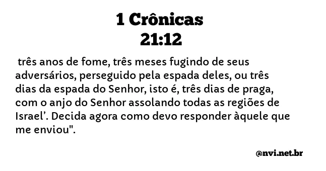 1 CRÔNICAS 21:12 NVI NOVA VERSÃO INTERNACIONAL