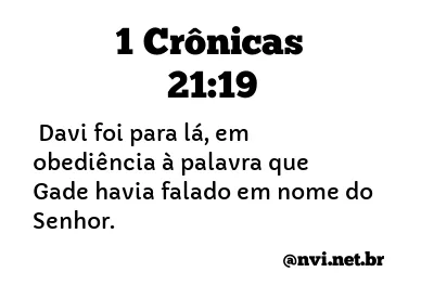 1 CRÔNICAS 21:19 NVI NOVA VERSÃO INTERNACIONAL