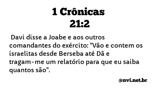 1 CRÔNICAS 21:2 NVI NOVA VERSÃO INTERNACIONAL