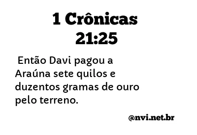 1 CRÔNICAS 21:25 NVI NOVA VERSÃO INTERNACIONAL