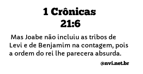 1 CRÔNICAS 21:6 NVI NOVA VERSÃO INTERNACIONAL