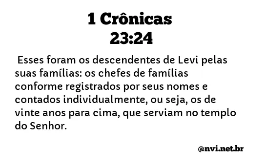 1 CRÔNICAS 23:24 NVI NOVA VERSÃO INTERNACIONAL