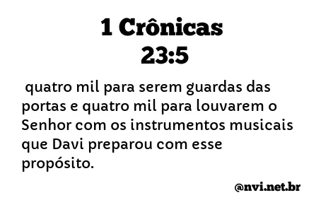 1 CRÔNICAS 23:5 NVI NOVA VERSÃO INTERNACIONAL