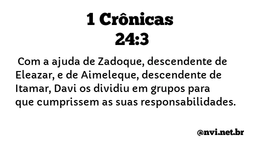 1 CRÔNICAS 24:3 NVI NOVA VERSÃO INTERNACIONAL