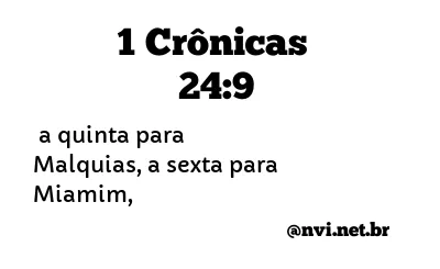 1 CRÔNICAS 24:9 NVI NOVA VERSÃO INTERNACIONAL