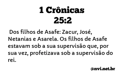 1 CRÔNICAS 25:2 NVI NOVA VERSÃO INTERNACIONAL