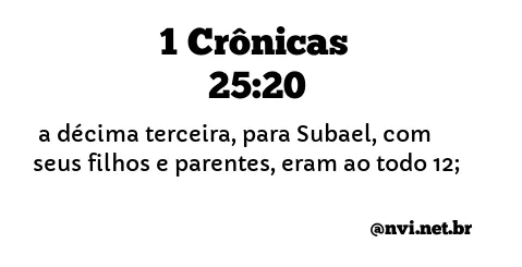 1 CRÔNICAS 25:20 NVI NOVA VERSÃO INTERNACIONAL