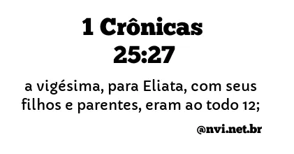 1 CRÔNICAS 25:27 NVI NOVA VERSÃO INTERNACIONAL