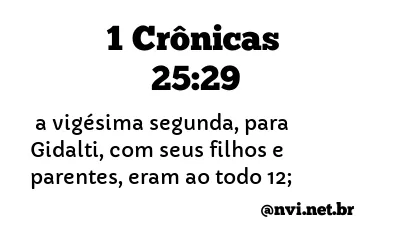 1 CRÔNICAS 25:29 NVI NOVA VERSÃO INTERNACIONAL