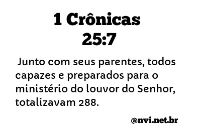 1 CRÔNICAS 25:7 NVI NOVA VERSÃO INTERNACIONAL