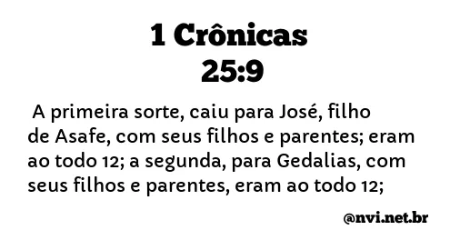 1 CRÔNICAS 25:9 NVI NOVA VERSÃO INTERNACIONAL