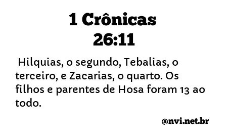 1 CRÔNICAS 26:11 NVI NOVA VERSÃO INTERNACIONAL