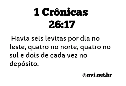 1 CRÔNICAS 26:17 NVI NOVA VERSÃO INTERNACIONAL