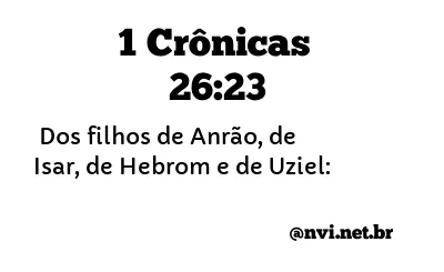 1 CRÔNICAS 26:23 NVI NOVA VERSÃO INTERNACIONAL