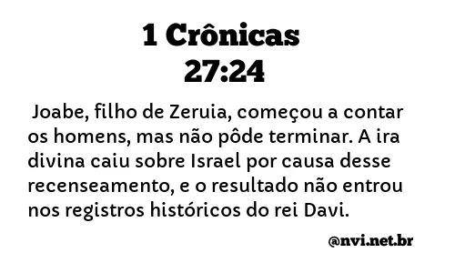 1 CRÔNICAS 27:24 NVI NOVA VERSÃO INTERNACIONAL