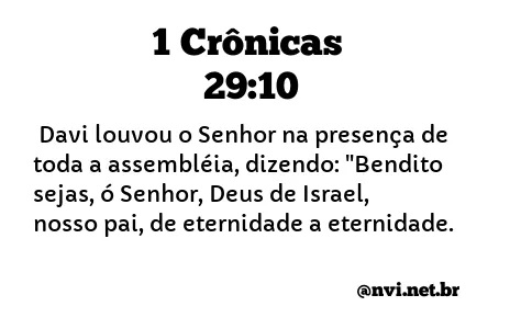 1 CRÔNICAS 29:10 NVI NOVA VERSÃO INTERNACIONAL