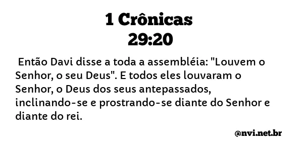 1 CRÔNICAS 29:20 NVI NOVA VERSÃO INTERNACIONAL