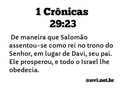 1 CRÔNICAS 29:23 NVI NOVA VERSÃO INTERNACIONAL