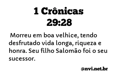 1 CRÔNICAS 29:28 NVI NOVA VERSÃO INTERNACIONAL