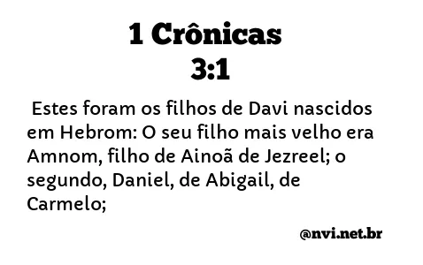 1 CRÔNICAS 3:1 NVI NOVA VERSÃO INTERNACIONAL