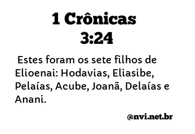 1 CRÔNICAS 3:24 NVI NOVA VERSÃO INTERNACIONAL