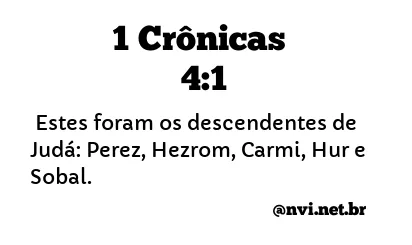 1 CRÔNICAS 4:1 NVI NOVA VERSÃO INTERNACIONAL